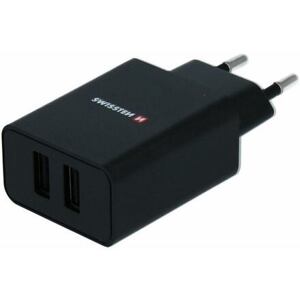 SWISSTEN TRAVEL CHARGER SMART IC WITH 2x USB 2,1A POWER + DATA CABLE USB / TYPE C 1,2 M BLACK 22054000