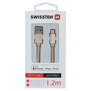 DATA CABLE SWISSTEN TEXTILE USB / LIGHTNING MFi 1.2 M GOLD 71524204
