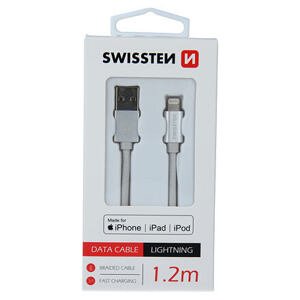 DATA CABLE SWISSTEN TEXTILE USB / LIGHTNING MFi 1.2 M SILVER 71524203