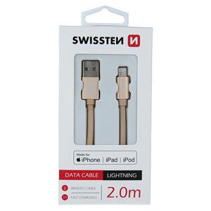 DATA CABLE SWISSTEN TEXTILE USB / LIGHTNING MFi 2.0 M GOLD 71524304