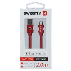 DATA CABLE SWISSTEN TEXTILE USB / LIGHTNING MFi 2.0 M RED 71524306
