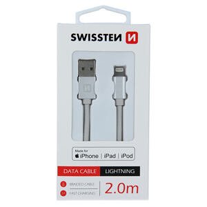 DATA CABLE SWISSTEN TEXTILE USB / LIGHTNING MFi 2.0 M SILVER 71524303