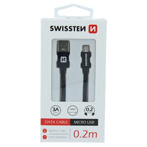 DATA CABLE SWISSTEN TEXTILE USB / MICRO USB 0.2 M BLACK 71522101