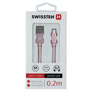 DATA CABLE SWISSTEN TEXTILE USB / MICRO USB 0.2 M ROSE/GOLD 71522105