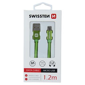 DATA CABLE SWISSTEN TEXTILE USB / MICRO USB 1.2 M GREEN 71522207