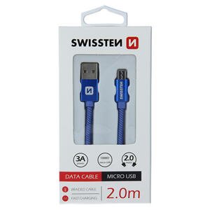 DATA CABLE SWISSTEN TEXTILE USB / MICRO USB 2.0 M BLUE 71522308