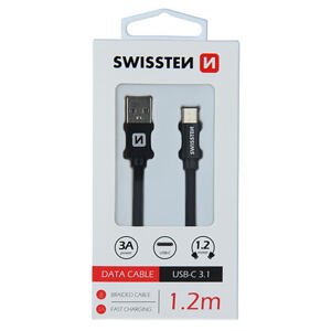 DATA CABLE SWISSTEN TEXTILE USB / USB-C 1.2 M BLACK 71521201