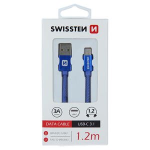 DATA CABLE SWISSTEN TEXTILE USB / USB-C 1.2 M BLUE 71521208