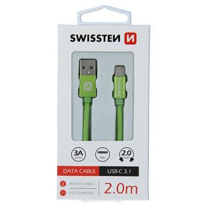 DATA CABLE SWISSTEN TEXTILE USB / USB-C 2.0 M GREEN 71521307