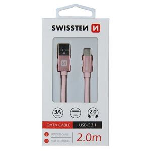 DATA CABLE SWISSTEN TEXTILE USB / USB-C 2.0 M ROSE/GOLD 71521305