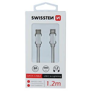 DATA CABLE SWISSTEN TEXTILE USB-C / LIGHTNING 1.2 M SILVER 71525203