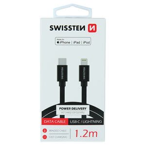DATA CABLE SWISSTEN TEXTILE USB-C / LIGHTNING MFi 1.2 M BLACK 71526201