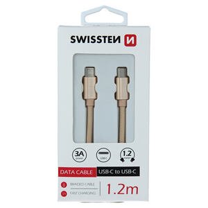 DATA CABLE SWISSTEN TEXTILE USB-C / USB-C 1.2 M GOLD 71527204
