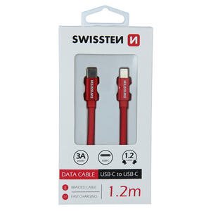 DATA CABLE SWISSTEN TEXTILE USB-C / USB-C 1.2 M RED 71527206