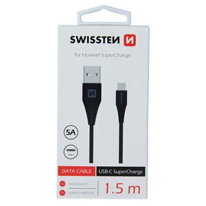 DATA CABLE SWISSTEN USB / USB-C HUAWEI SUPER CHARGE 5A 1.5M BLACK 71504430