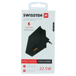 SWISSTEN TRAVEL CHARGER FOR HUAWEI SUPER CHARGE 22.5W BLACK 22049700
