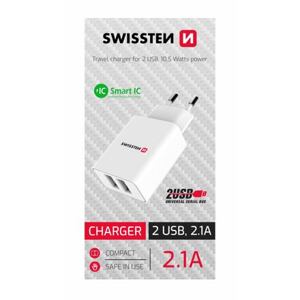 SWISSTEN TRAVEL CHARGER SMART IC WITH 2x USB 2,1A POWER WHITE (SWISSTEN CDU BOX) 22034000BOX