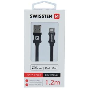 DATA CABLE SWISSTEN TEXTILE USB / LIGHTNING MFi 1.2 M BLACK 71524201