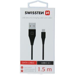 DATA CABLE SWISSTEN USB / USB-C 3.1 BLACK 1.5M (7mm) 71504401