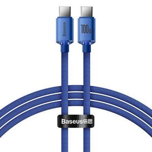 Baseus CAJY000603 Crystal Shine Series Datový Kabel USB-C - USB-C 100W 1,2m Blue 6932172602871