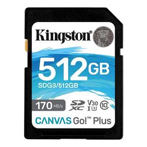 Kingston Canvas Go Plus/SDXC/512GB/170MBps/UHS-I U3 / Class 10 SDG3/512GB