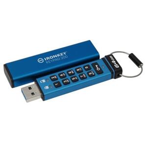 Kingston IronKey Keypad 200/64GB/USB 3.2/USB-A/Modrá IKKP200/64GB