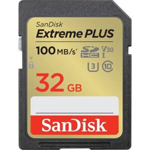 SanDisk Extreme PLUS/SDHC/32GB/100MBps/UHS-I U3 / Class 10/Černá SDSDXWT-032G-GNCIN