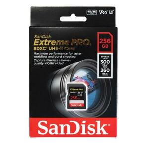 SanDisk Extreme PRO/SDXC/256GB/300MBps/UHS-II U3 / Class 10 SDSDXDK-256G-GN4IN