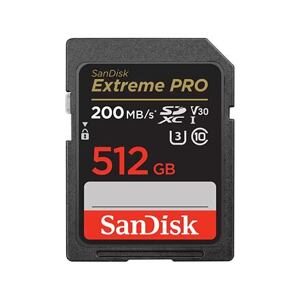 SanDisk Extreme PRO/SDXC/512GB/200MBps/UHS-I U3 / Class 10/Černá SDSDXXD-512G-GN4IN