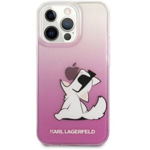 Karl Lagerfeld KLHCP13LCFNRCPI PC/TPU Choupette Eat Kryt pro iPhone 13 Pro Pink