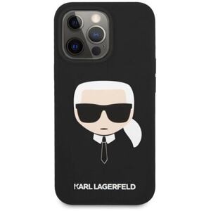 Karl Lagerfeld KLHCP13LSLKHBK Liquid Silicone Karl Head Kryt pro iPhone 13 Pro Black KLHCP13LSLKHBK