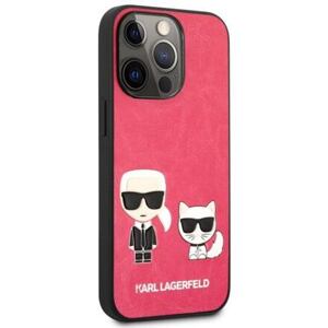 Karl Lagerfeld KLHCP13XPCUSKCP and Choupette PU Leather Pouzdro pro iPhone 13 Pro Max Fuchsia