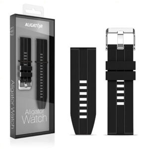 Náhradní silikonový řemínek pro Aligator Watch Pro a Aligator Watch Pro X 22mm, černý 22AW0021