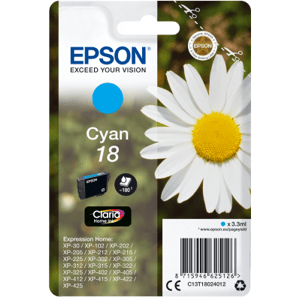Epson Singlepack Cyan 18 Claria Home Ink C13T18024012