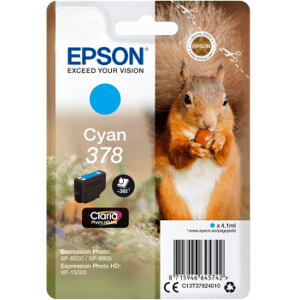 Epson Singlepack Cyan 378 Claria Photo HD Ink C13T37824010
