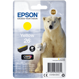 Epson Singlepack Yellow 26 Claria Premium Ink C13T26144012