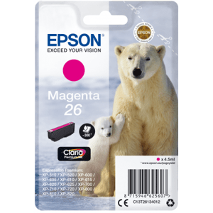 Epson Singlepack Magenta 26 Claria Premium Ink C13T26134012