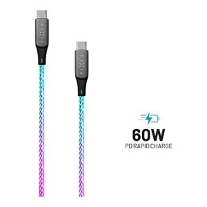 FIXED Glowing Charging Cable USB-C/USB-C 1,2m, PD support, 60W, rainbow FIXDLED-CC-RA