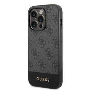 Guess PU 4G Stripe Zadní Kryt pro iPhone 14 Pro Max Grey GUHCP14XG4GLGR