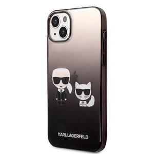 Karl Lagerfeld Gradient Karl and Choupette Zadní Kryt pro iPhone 14 Plus Black KLHCP14MTGKCK