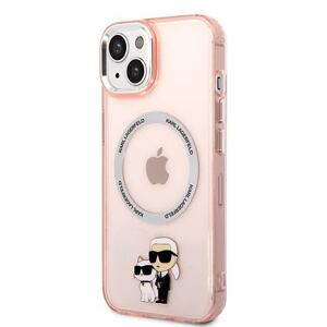 Karl Lagerfeld IML Karl and Choupette NFT MagSafe Zadní Kryt pro iPhone 14 Plus Pink KLHMP14MHNKCIP