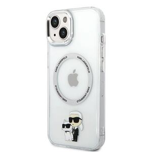 Karl Lagerfeld IML Karl and Choupette NFT MagSafe Zadní Kryt pro iPhone 14 Transparent KLHMP14SHNKCIT