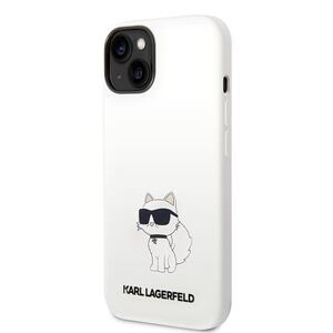 Karl Lagerfeld Liquid Silicone Choupette NFT Zadní Kryt pro iPhone 14 Plus White KLHCP14MSNCHBCH