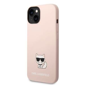 Karl Lagerfeld Liquid Silicone Choupette Zadní Kryt pro iPhone 14 Plus Pink KLHCP14MSLCTPI