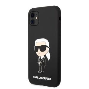 Karl Lagerfeld Liquid Silicone Ikonik NFT Zadní Kryt pro iPhone 11 Black KLHCN61SNIKBCK