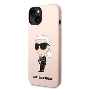 Karl Lagerfeld Liquid Silicone Ikonik NFT Zadní Kryt pro iPhone 14 Plus Pink KLHCP14MSNIKBCP
