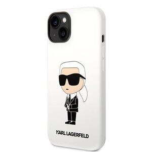 Karl Lagerfeld Liquid Silicone Ikonik NFT Zadní Kryt pro iPhone 14 Plus White KLHCP14MSNIKBCH