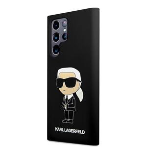 Karl Lagerfeld Liquid Silicone Ikonik NFT Zadní Kryt pro Samsung Galaxy S23 Ultra Black KLHCS23LSNIKBCK