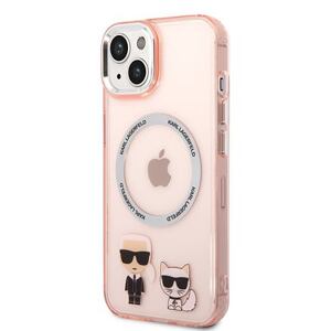 Karl Lagerfeld MagSafe Kompatibilní Kryt Karl and Choupette pro iPhone 14 Plus Pink KLHMP14MHKCP