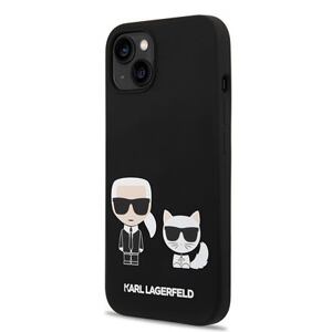 Karl Lagerfeld MagSafe Kompatibilní Kryt Liquid Silicone Karl and Choupette pro iPhone 14 Plus Black KLHMP14MSSKCK